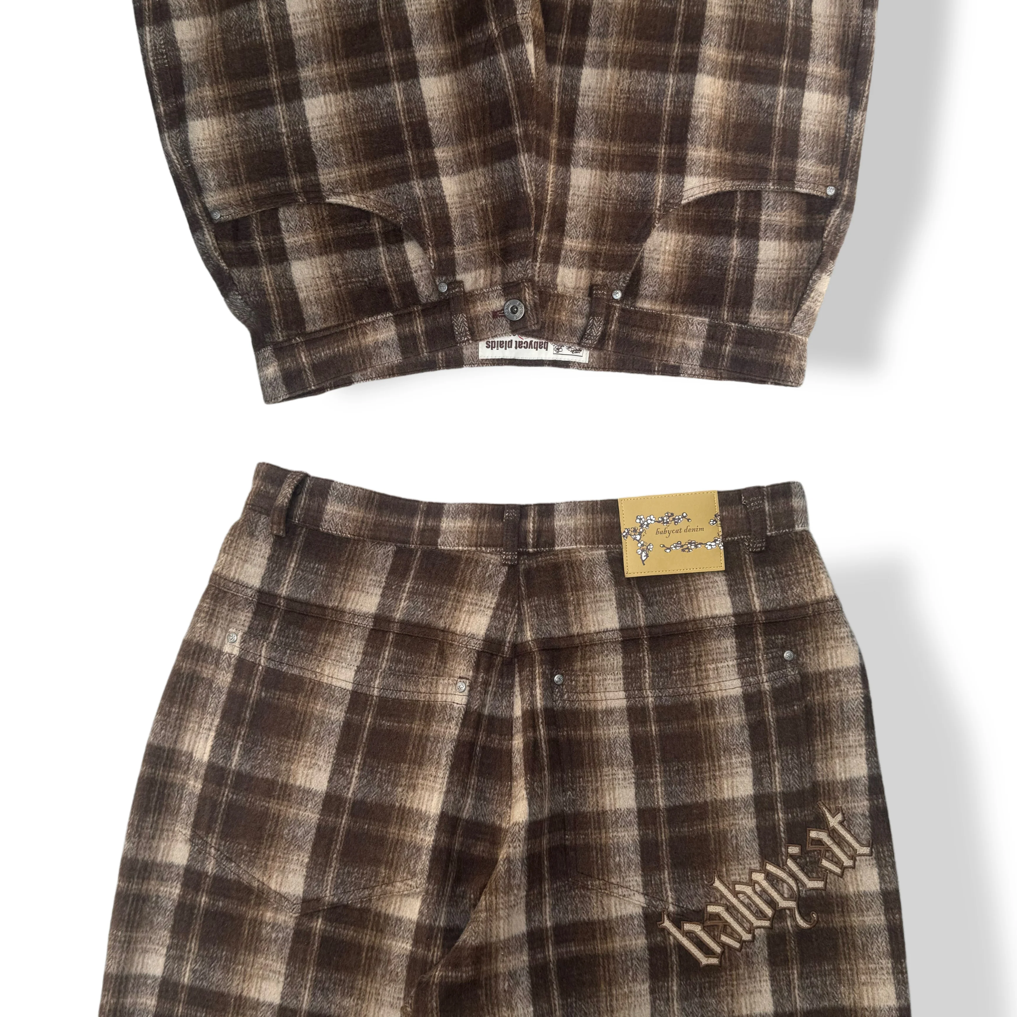 babycat plaids - brown - Image 3