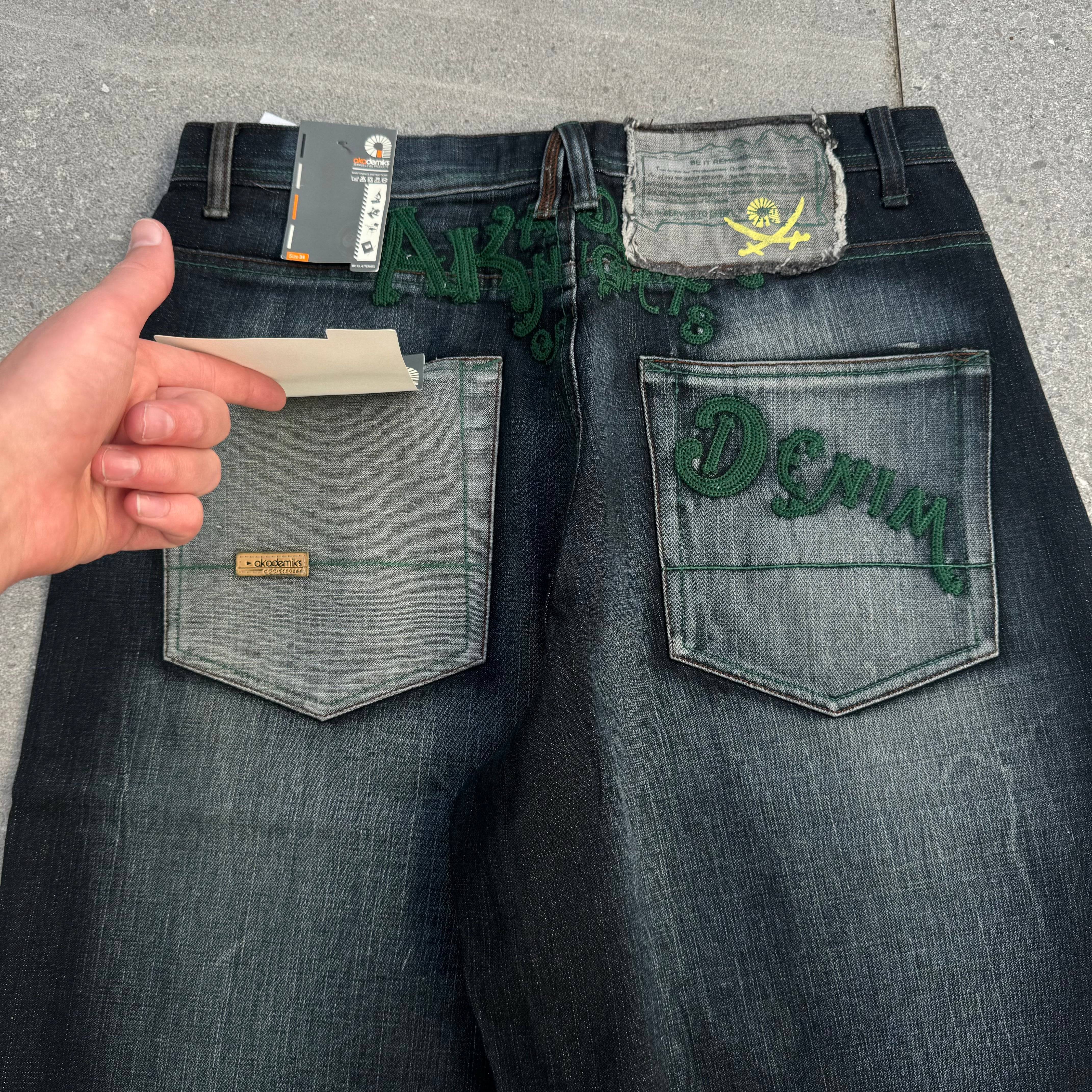 deep indigo deadstock akademiks jorts - 34” - Image 3